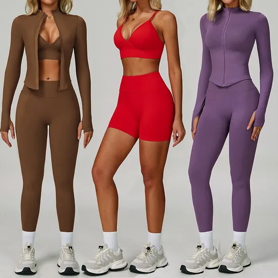 Hohe Taille Sport Nahtlose Langarm Gym Top Frauen Legging Yoga Hosen