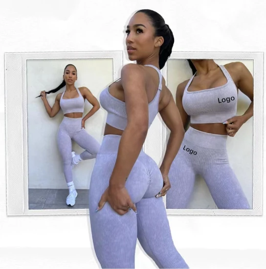 Xsunwing Großhandel Benutzerdefinierte Trainingsanzüge Frauen Herbst Kleidung Crop Top Ärmelloses Zwei Stück Hosen Set Yoga Sport Tragen Sexy Yoga Sets